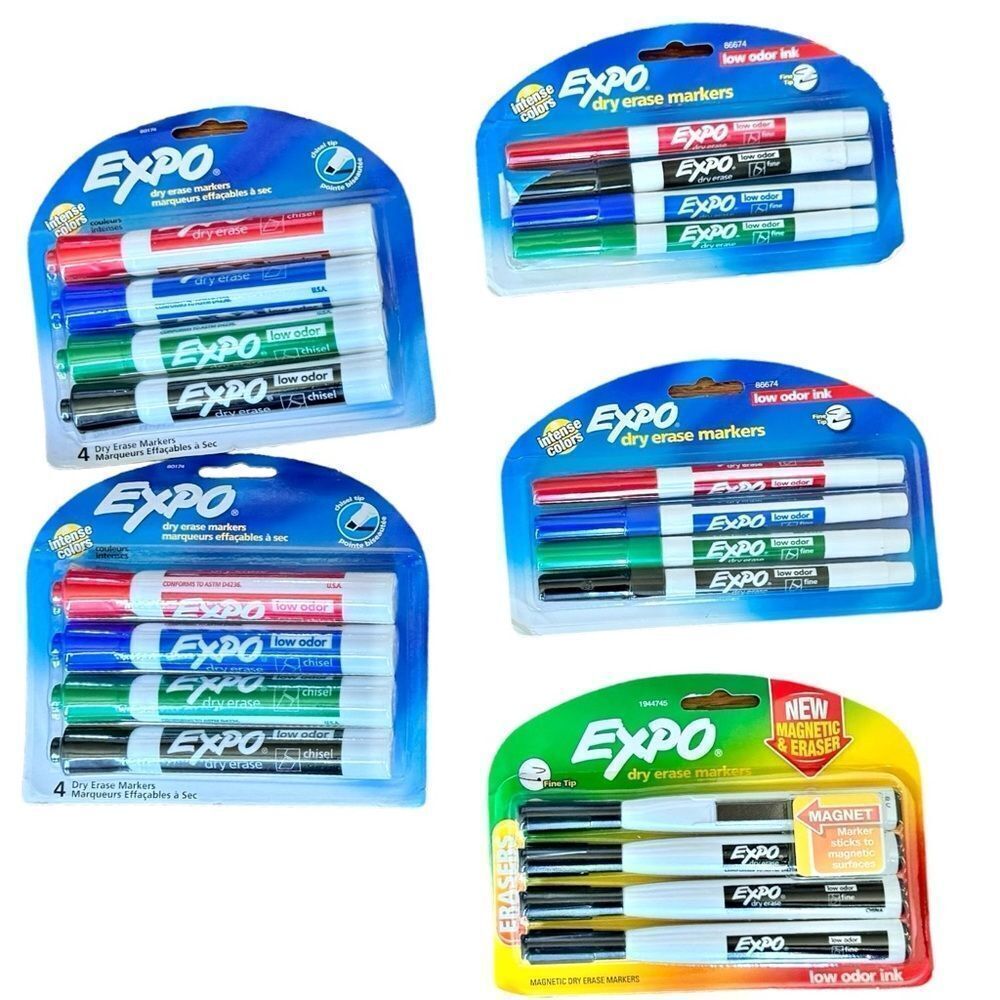 Expo Dry Erase Markers 5 Packs Multicolored.